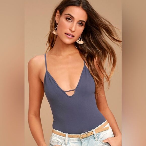Free People Intimates Bodysuit In Slate Blue - Picture 1 of 5